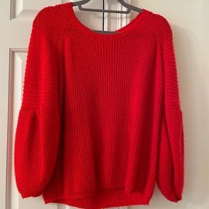 H&M Red bubble sleeve sweater